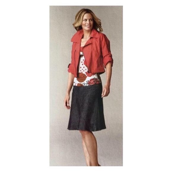 Cabi Nylon Cropped Coral Motorcycle Windbreaker Jacket Size M - Picture 1 of 11